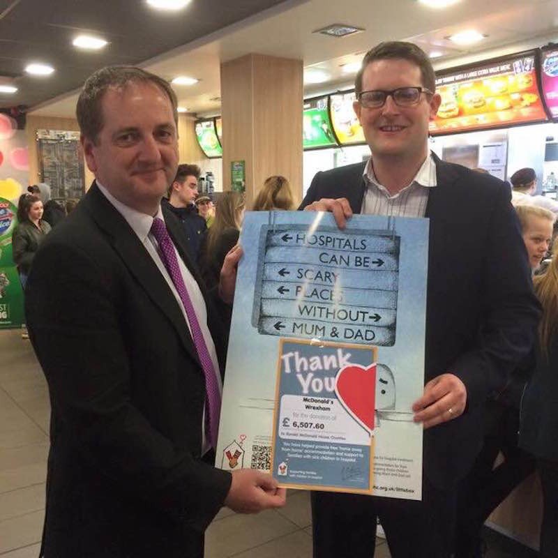 Mr Atkinson meeting Stewart from McDonald's, Wrexham