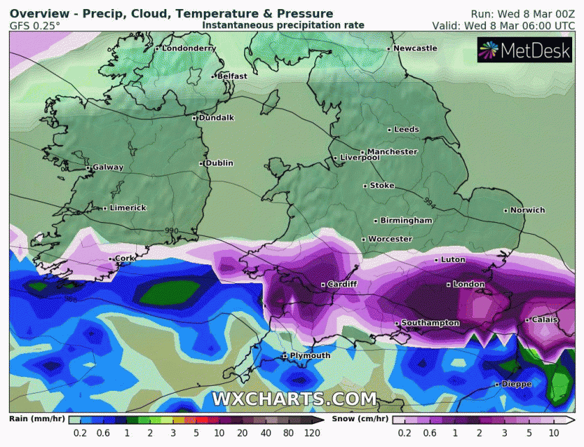 GFS model for next 48hrs